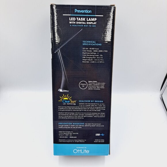 Prevention by OttLite LED Task Adjustable Lamp with Digital Display - Picture 6 of 13